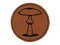 Amanita Phalloides Deathcap Toxic Mushroom Whimsical Fungus Fungi Round Iron-On Engraved Faux Leather Patch Applique - 2.5"